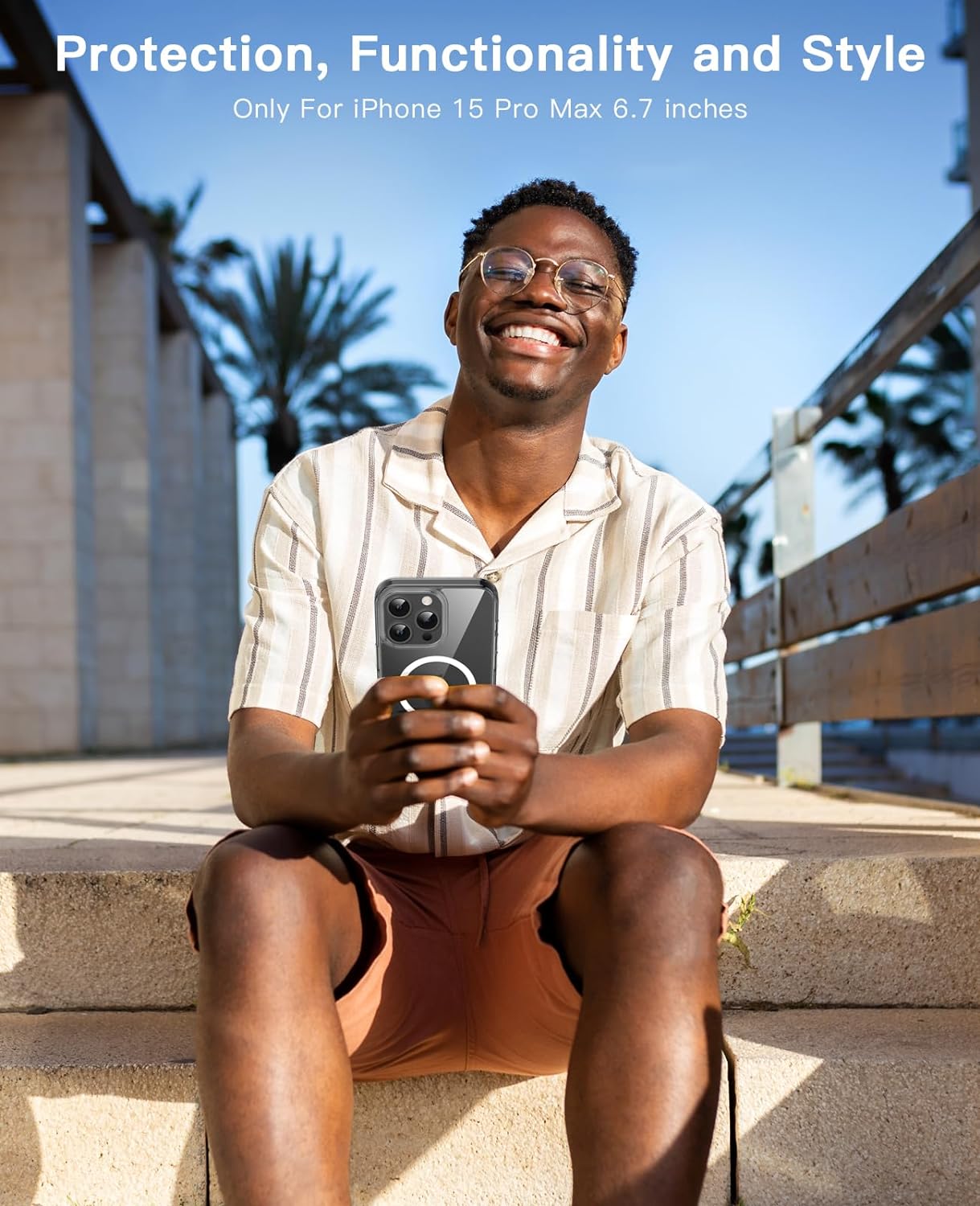 Carcasa COOL Para IPhone 15 Pro Max Magnética Borde Negro – Celular Central